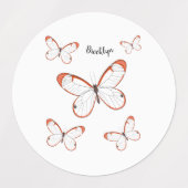 Étiquettes Illustration de papillon en verre (Design 2)