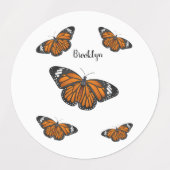 Étiquettes Illustration de papillon monarque (Design 1)