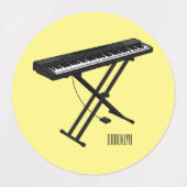 Étiquettes Illustration de piano clavier (Design 1)