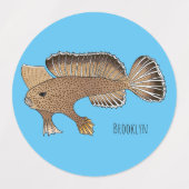 Étiquettes Illustration de poisson à main (Design 2)