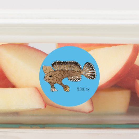 Étiquettes Illustration de poisson à main (Apposé)