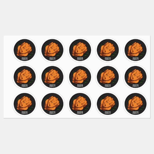 Étiquettes Illustration de poulet rôti (Feuille)