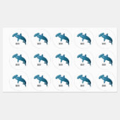 Étiquettes Illustration de requin marteau (Feuille)