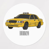 Étiquettes Illustration de taxi (Design 2)