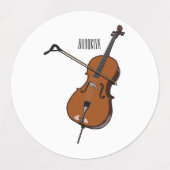 Étiquettes Illustration de violoncelle (Design 1)