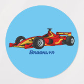 Étiquettes Illustration de voitures de course à grande vitess (Design 1)