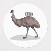 Étiquettes Illustration d'Emu bird (Design 2)