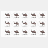 Étiquettes Illustration d'Emu bird (Feuille)