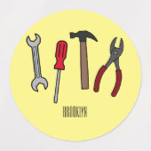 Étiquettes Illustration des outils de menuiserie (Design 1)