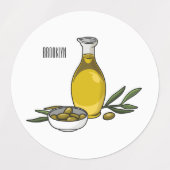 Étiquettes Illustration d'huile d'olive (Design 1)