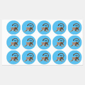 Étiquettes Illustration d'ocelot mignon (Feuille)