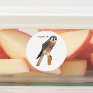 Étiquettes Illustration d'oiseau américain Kestrel