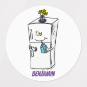 Étiquettes Illustration drôle de réfrigérateur (Design 1)