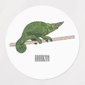 Étiquettes Illustration du caméléon de Jackson (Design 2)
