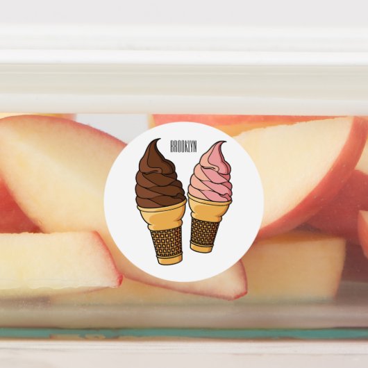 Étiquettes Illustration du cône de crème glacée (Apposé)