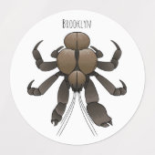 Étiquettes Illustration du crabe de coco (Design 2)