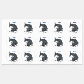 Étiquettes Illustration du poisson-chat mignon (Feuille)