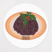 Étiquettes Illustration du pudding de Noël (Design 1)