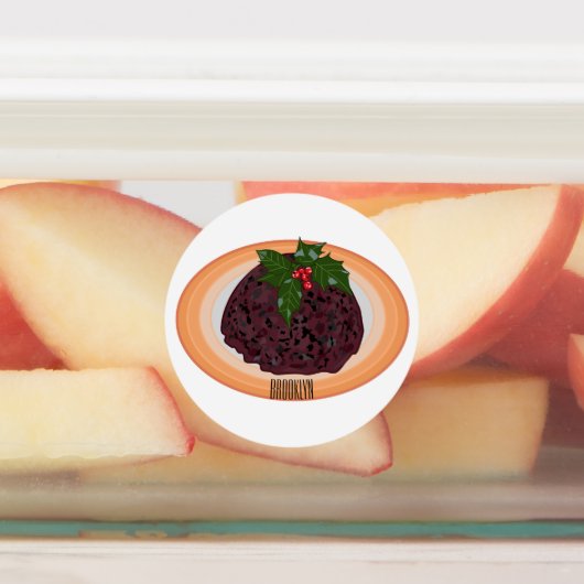 Étiquettes Illustration du pudding de Noël (Apposé)