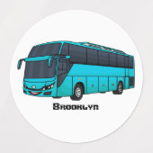 Étiquettes Illustration d'un autobus à passagers moderne (Design 2)