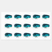 Étiquettes Illustration d'un autobus à passagers moderne (Feuille)