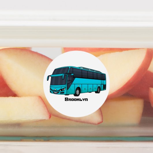 Étiquettes Illustration d'un autobus à passagers moderne (Apposé)