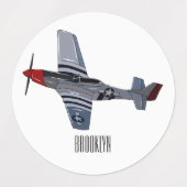 Étiquettes Illustration d'un avion de chasse-bombardier (Design 1)