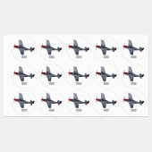 Étiquettes Illustration d'un avion de chasse-bombardier (Feuille)