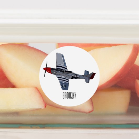 Étiquettes Illustration d'un avion de chasse-bombardier (Apposé)