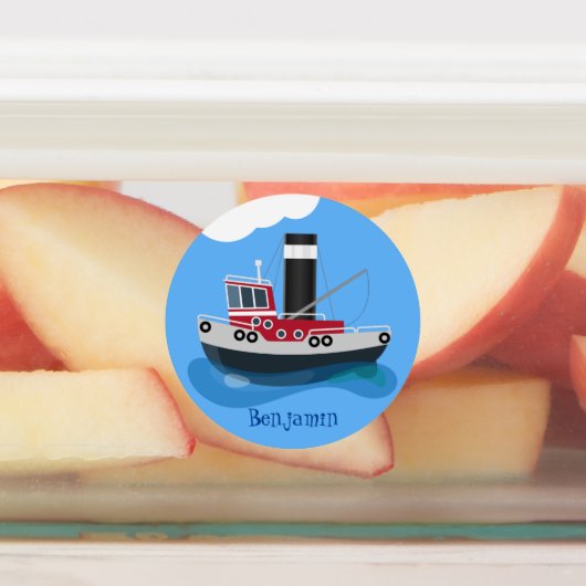 Étiquettes Illustration d'un bateau à chalutier mignon (Apposé)