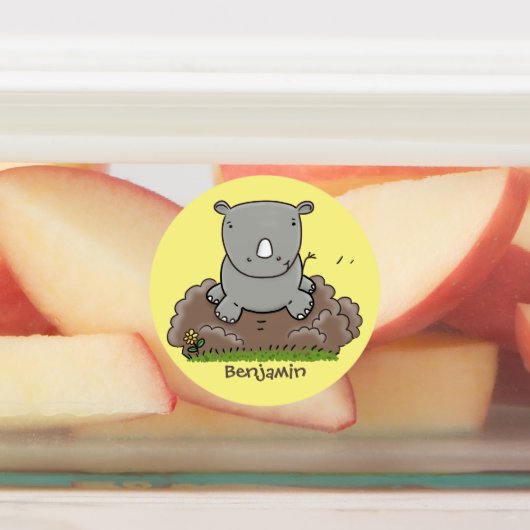 Étiquettes Illustration d'un petit rhinocéros (Apposé)