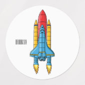 Étiquettes Illustration d'un vaisseau de fusées (Design 2)