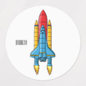 Étiquettes Illustration d'un vaisseau de fusées (Design 1)