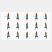 Étiquettes Illustration d'un vaisseau de fusées (Feuille)