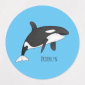 Étiquettes Illustration d'une baleine tueuse (Design 2)