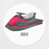 Étiquettes Illustration Jet ski (Design 1)