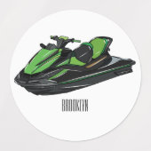 Étiquettes Illustration Jet ski (Design 2)