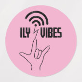Étiquettes ILY Vibes - Conception ASL (Design 1)