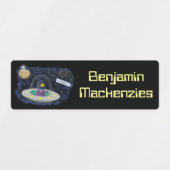 Étiquettes Image de dessin animé Cute ufo space personnalisée (Design 1)