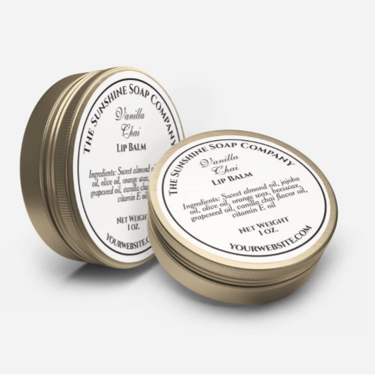 Étiquettes imperméable blanc w noir texte savon cosmétique