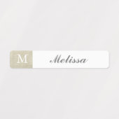 Étiquettes imperméables au monogramme de burlap ru (Design 1)