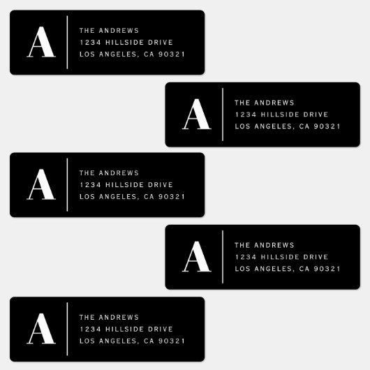 Étiquettes Imperméables avec Monogramme Moderne &  (Groupe)