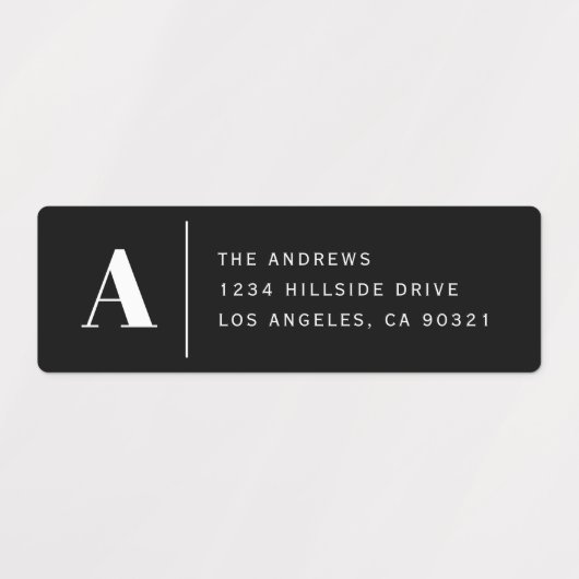 Étiquettes Imperméables Monogramme & Adresse Moder (Design 1)