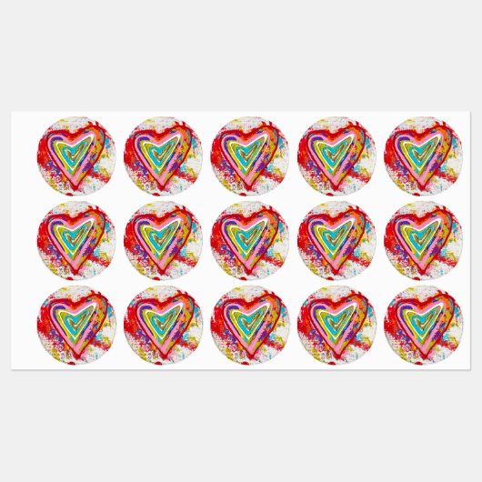 Étiquettes imperméables Red Hearts (Feuille)