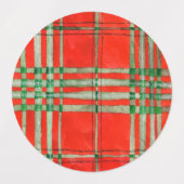 ÉTIQUETTES IMPERMÉABLES TARTAN ROUGE SCOTT (Design 2)