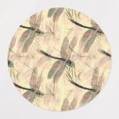 Étiquettes Impression vintage de libellule (Design 1)