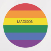 Étiquettes Indicateur Rainbow du nom personnalisé (Design 2)