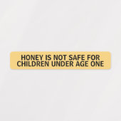 Étiquettes Infant Warning Honey Jar Lid Security Label Yellow (Design 1)