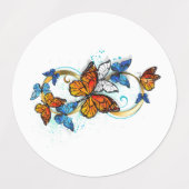 Étiquettes Infinité de papillons monarques (Design 2)