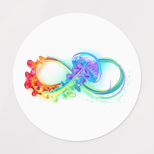 Étiquettes Infinity avec Rainbow Jellyfish (Design 1)
